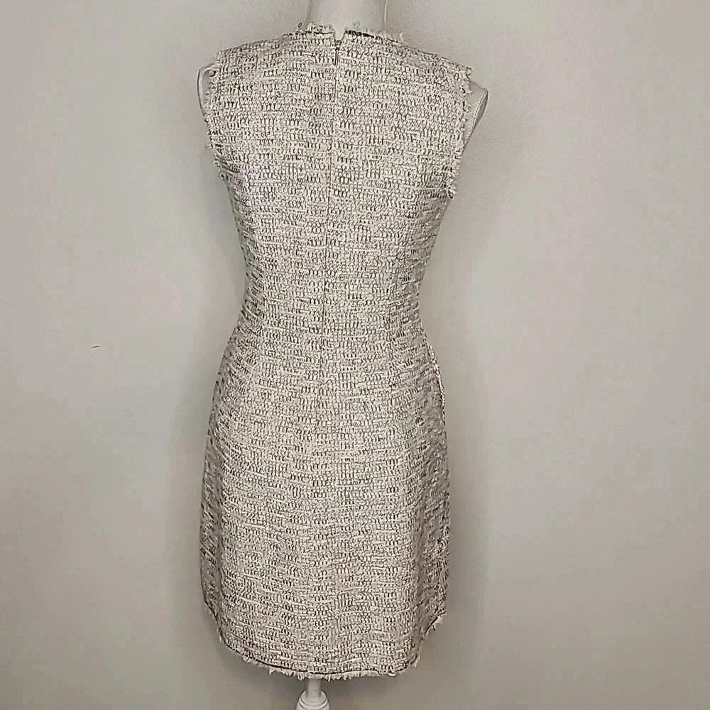 Rebecca Taylor Rainbow Pleated Tweed Mini Dress size 2 Sleeveless - Picture 4 of 16